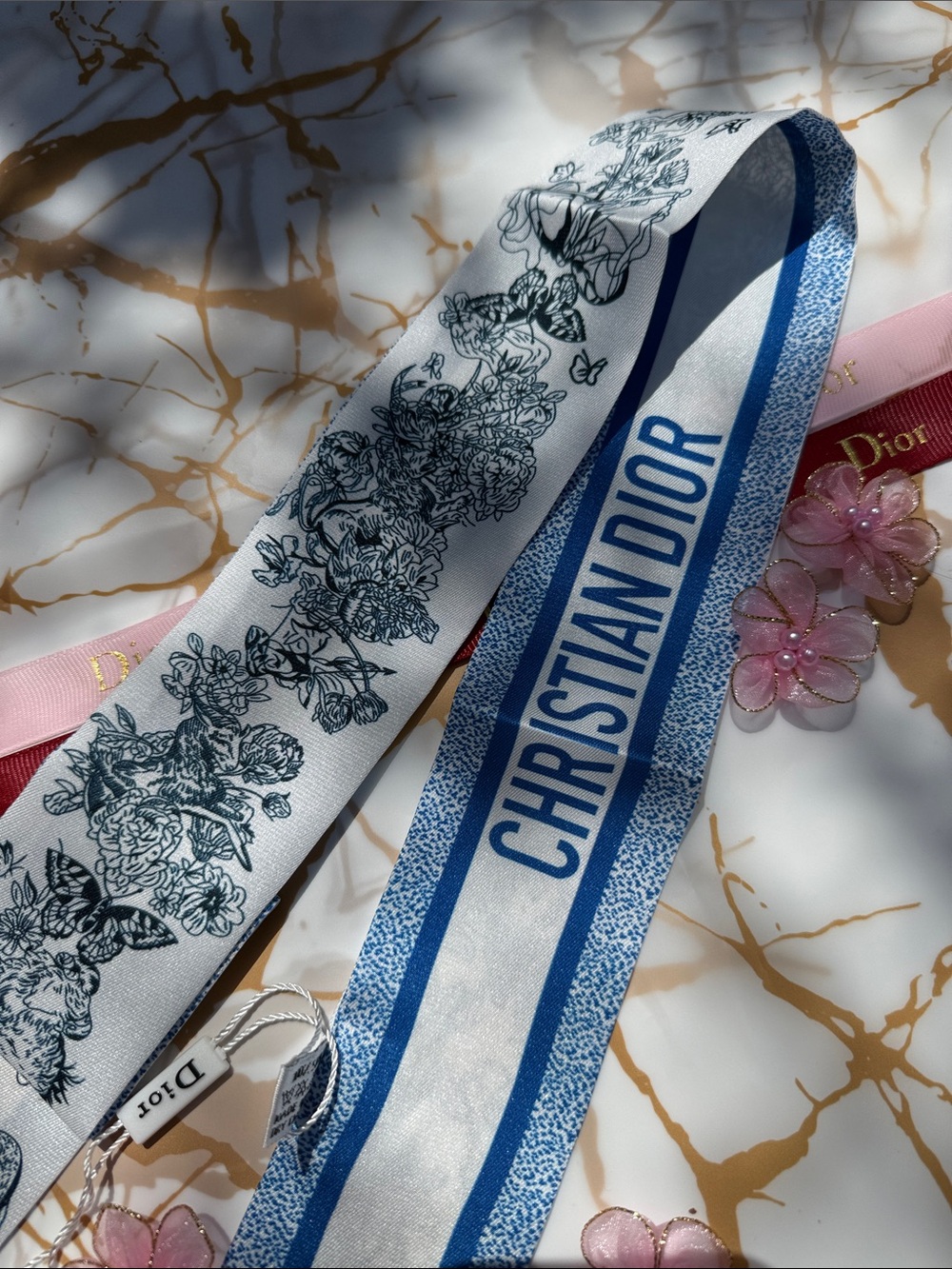 Dior mitzah scarf 100% silk new with tag - Picture 4 of 4